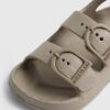 Mini pojkar beige formade sandaler med dubbla remmar