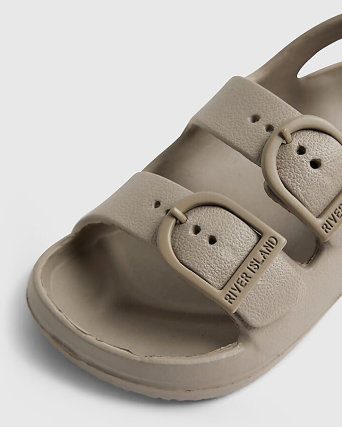 Mini pojkar beige formade sandaler med dubbla remmar