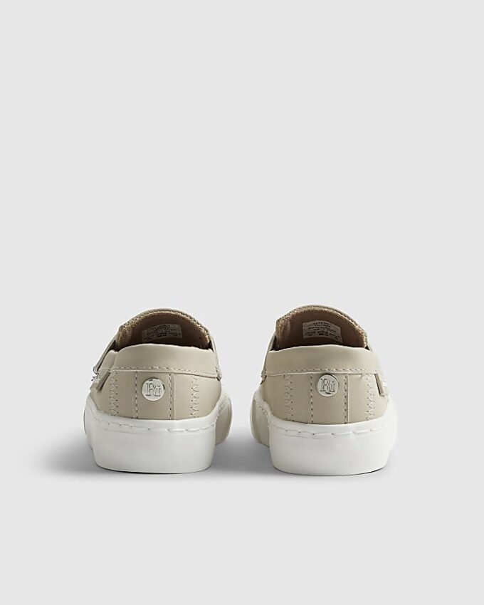 Mini pojkar beige loafers