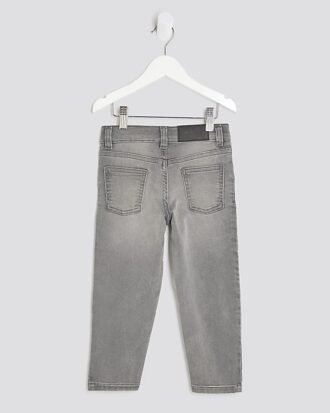 Mini pojkars grå stretchiga tapered jeans