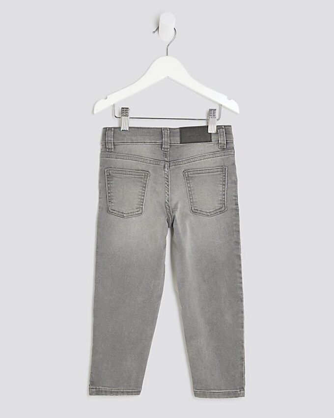Mini pojkars grå stretchiga tapered jeans Mini pojkars grå stretchiga tapered jeans