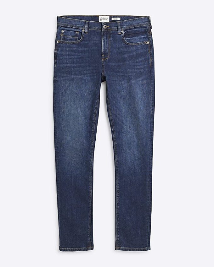 Mörkblå skinny fit-jeans Mörkblå skinny fit-jeans