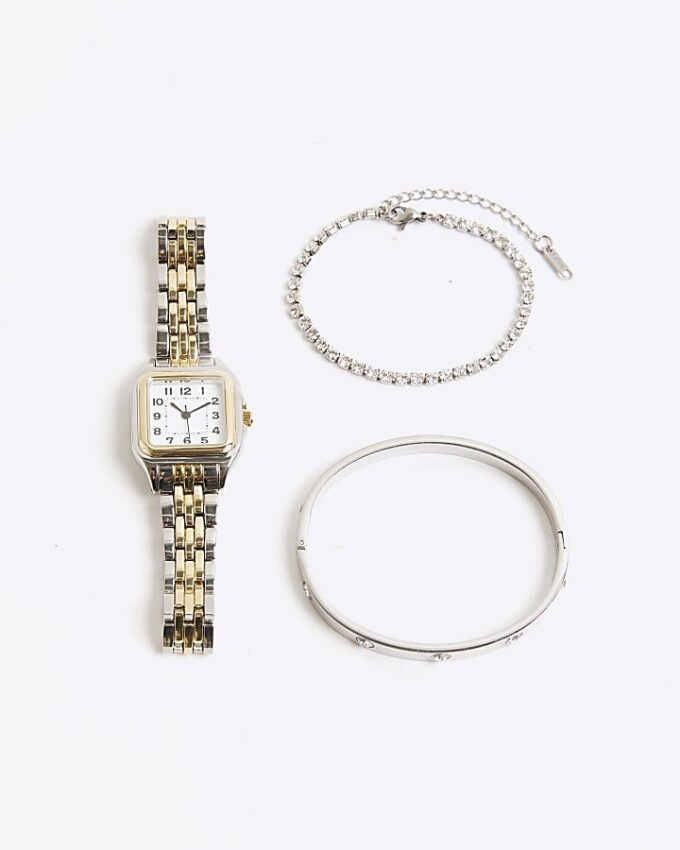 Multipack med silverklocka och armband