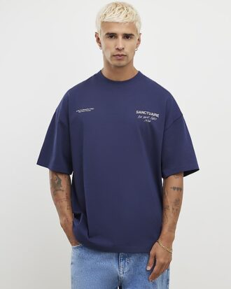 Navy Oversized Fit Sanctuaire T-shirt