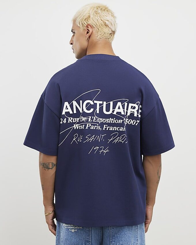 Navy Oversized Fit Sanctuaire T-shirt