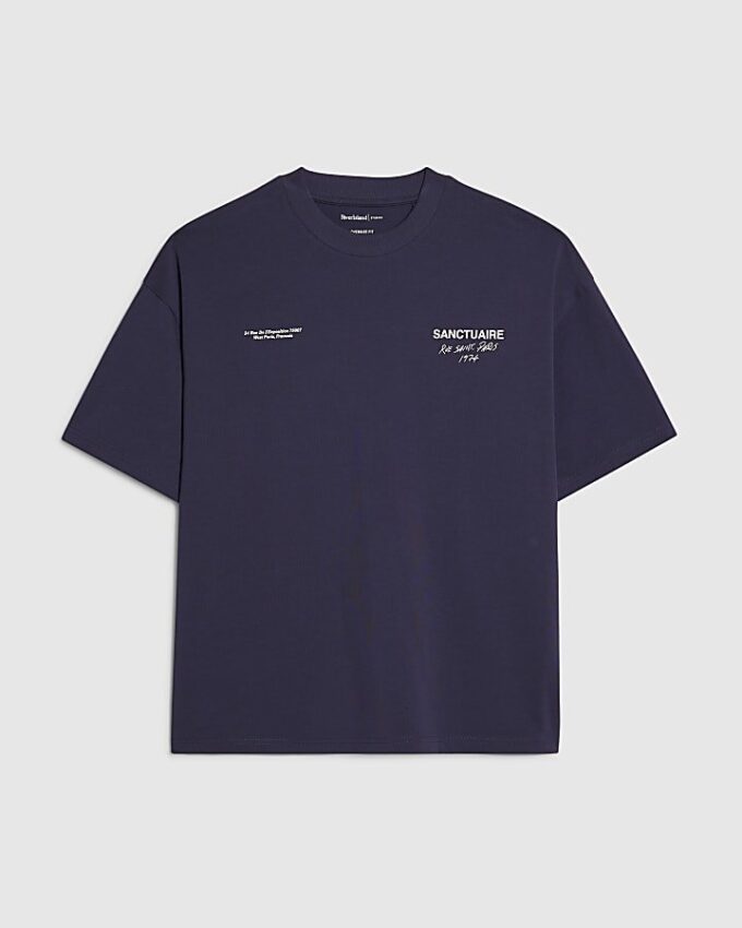 Navy Oversized Fit Sanctuaire T-shirt