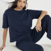 Navy Premium kortärmad boxy fit T-shirt