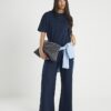 Navy Premium kortärmad boxy fit T-shirt