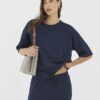 Navy Premium kortärmad boxy-T-shirt