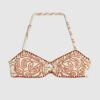 Orange bandeau-bikinitopp med Cornelli-tryck Orange bandeau-bikinitopp med Cornelli-tryck