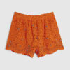 Orange strandshorts med virkade detaljer
