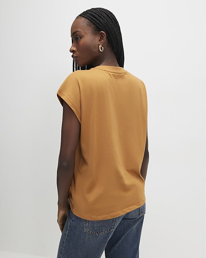 Orange T-shirt med långa ärmar