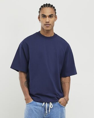 Oversized T-shirt i marinblått
