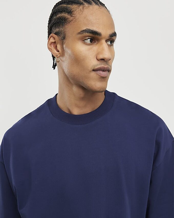Oversized T-shirt i marinblått