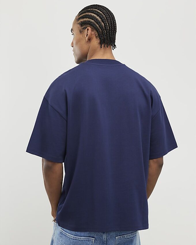 Oversized T-shirt i marinblått