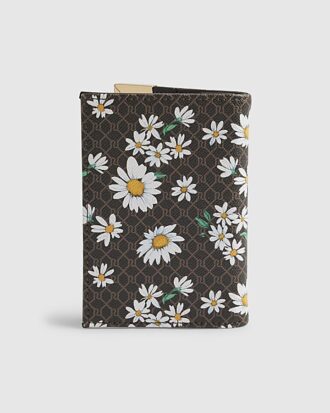 Passfodral med brunt daisy-monogramtryck