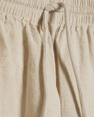 Petite beige linneblandade vida byxor