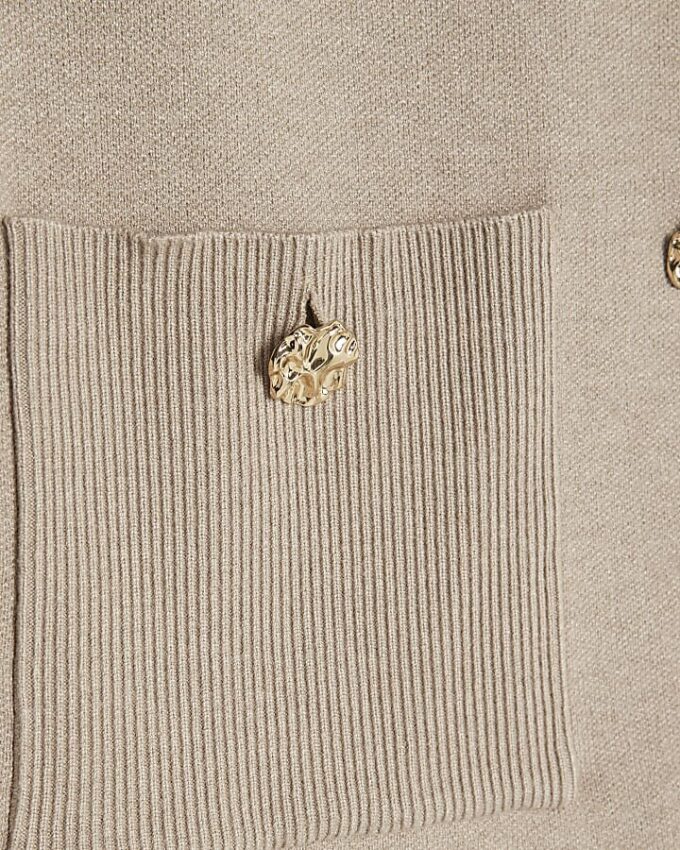 Petite beige stickad väst