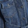 Petite blå denimjacka med knytning fram Petite blå denimjacka med knytning fram