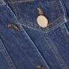 Petite blå denimklänning med långa ärmar