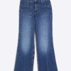Petite blå högmidjade avslappnade flare-jeans Petite blå högmidjade avslappnade flare-jeans
