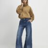 Petite blå högmidjade Snaffle Flared Jeans Petite blå högmidjade Snaffle Flared Jeans