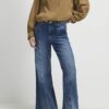 Petite blå högmidjade Snaffle Flared Jeans Petite blå högmidjade Snaffle Flared Jeans