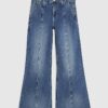 Petite blå högmidjade Snaffle Flared Jeans Petite blå högmidjade Snaffle Flared Jeans