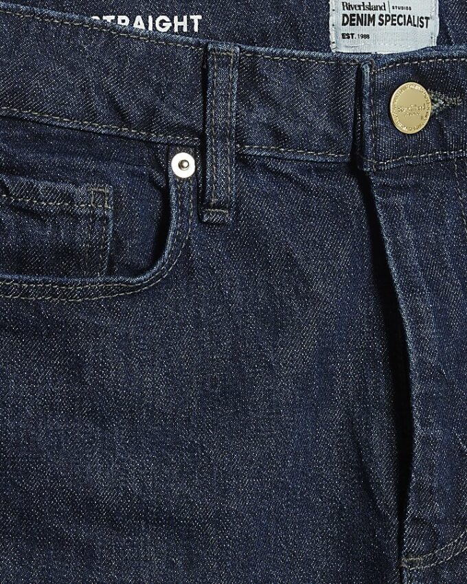Petite blå jeans med raka ben Petite blå jeans med raka ben