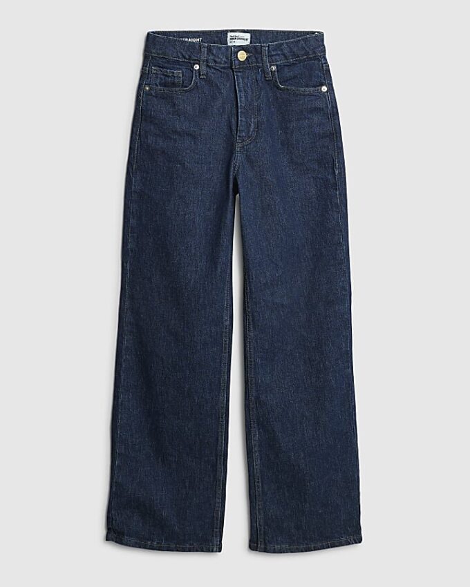 Petite blå jeans med raka ben Petite blå jeans med raka ben