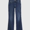 Petite blå midjehöga flared jeans Petite blå midjehöga flared jeans