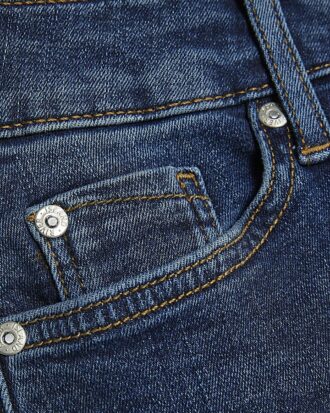 Petite blå midjehöga flared jeans Petite blå midjehöga flared jeans
