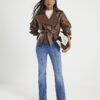 Petite blå pull-on-jeans med utsvängda ben