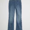 Petite blå pull-on-jeans med utsvängda ben