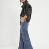 Petite blåa, avslappnade, raka jeans