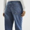 Petite blåa, avslappnade, raka jeans