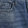 Petite blåa, avslappnade, raka jeans