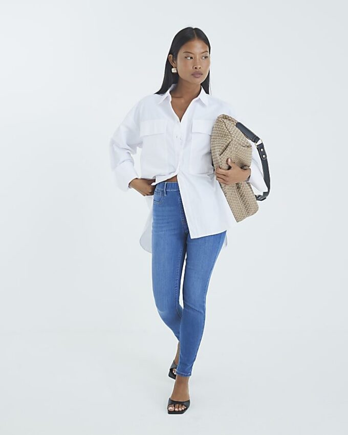 Petite Blue Pull-On Sculpt Skinny Jeans Petite Blue Pull-On Sculpt Skinny Jeans