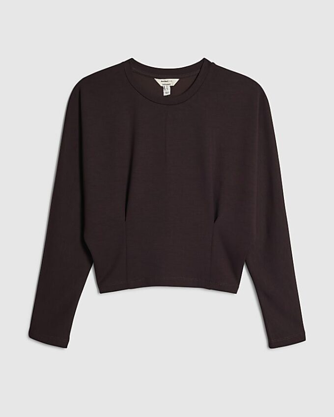 Petite Brown Premium Batwing Sweatshirt