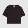 Petite brun premium-T-shirt med korta ärmar