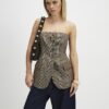 Petite brun randig bandeau-top Petite brun randig bandeau-top
