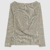 Petite Grey Long Sleeve Twist Front Top