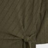Petite Khaki kortärmad ribbad mysig klänning
