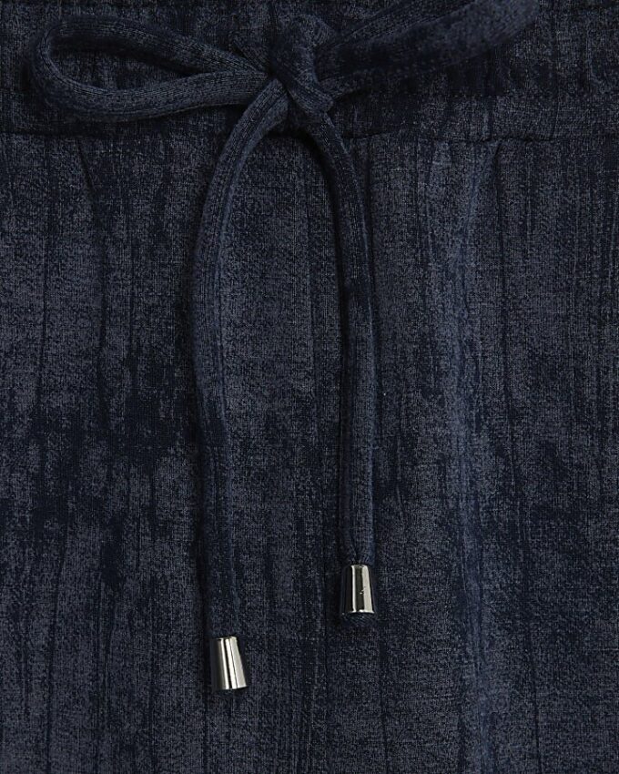 Petite Navy Premium Crinkle Wide Leg Joggers Petite Navy Premium Crinkle Wide Leg Joggers
