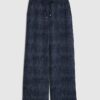 Petite Navy Premium Crinkle Wide Leg Joggers Petite Navy Premium Crinkle Wide Leg Joggers