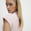 Petite rosa ärmlös mysig draperad topp