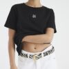 Petite svart kortärmad T-shirt med logo