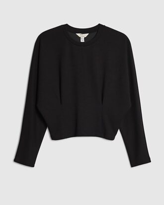 Petite svart premium-tröja med batwing-ärmar
