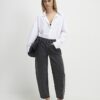 Petite svarta jeans med sömmar och barellben