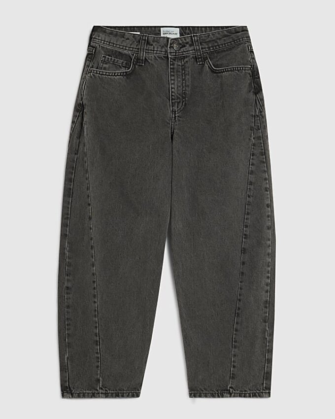 Petite svarta jeans med sömmar och barellben